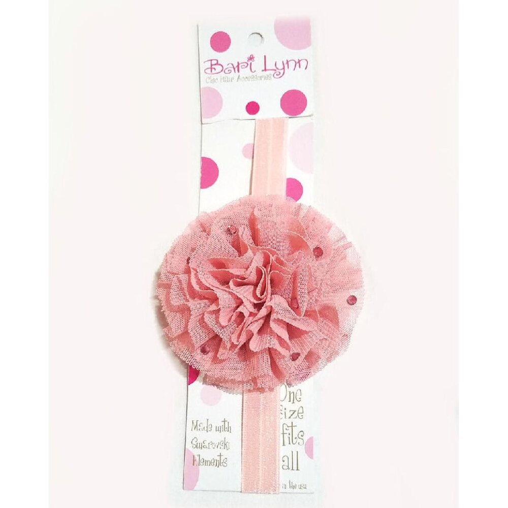 BARI LYNN GIRLS SOFT APRICOT HEADBAND SPARKLY STONES BEDAZZLED TODDLER GIRLS NEW